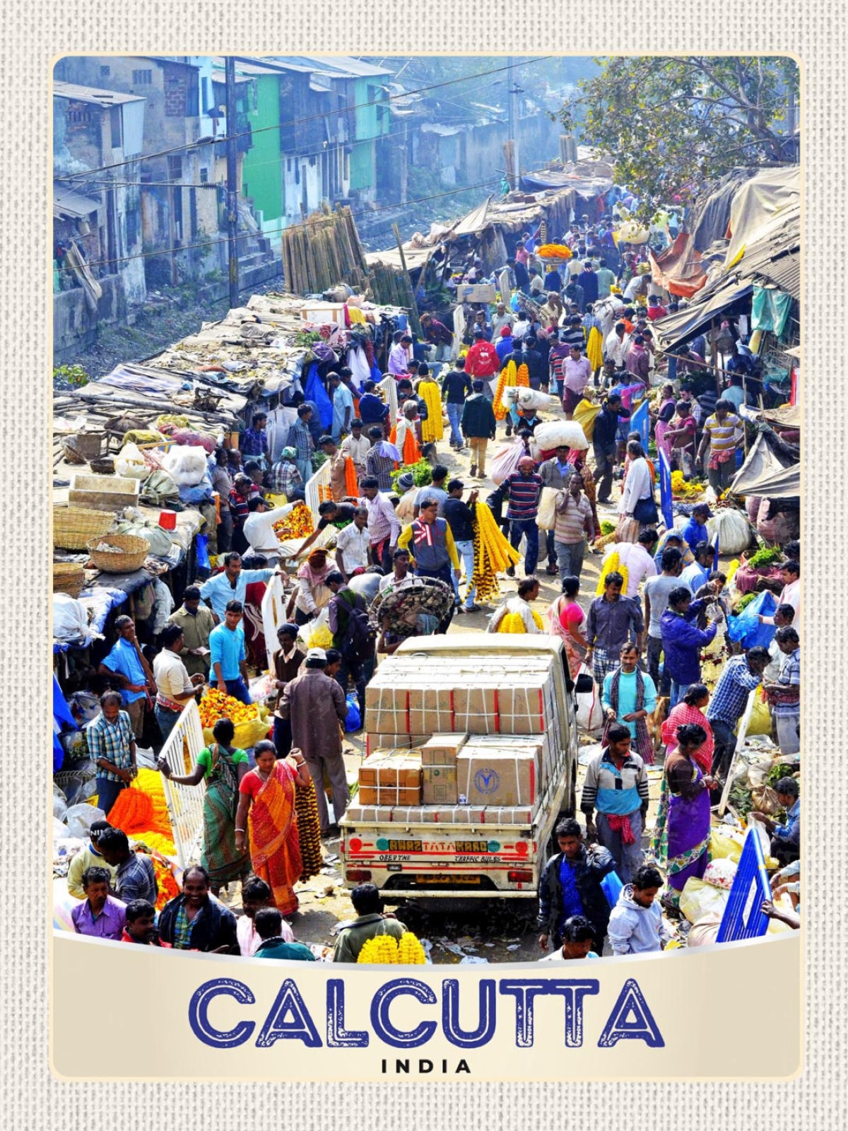 Schild Calcutta India Indien Kolkata Howrah Markt 12x18 20x30 30x40 Blech/Holz
