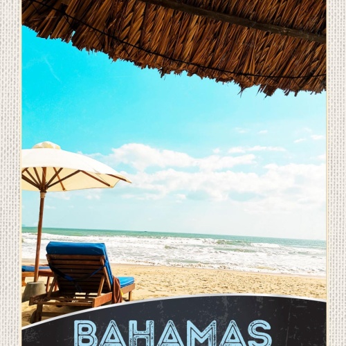 Schild Bahams West Indies Strand Meer Insel 12x18 20x30 30x40 Blech/Holz