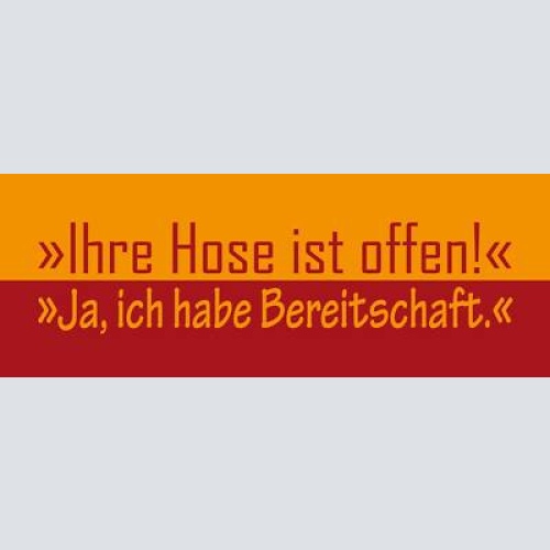 Schild ihre hose ist offen ja ich habe bereitschaft 27 x 10 blech od. holz