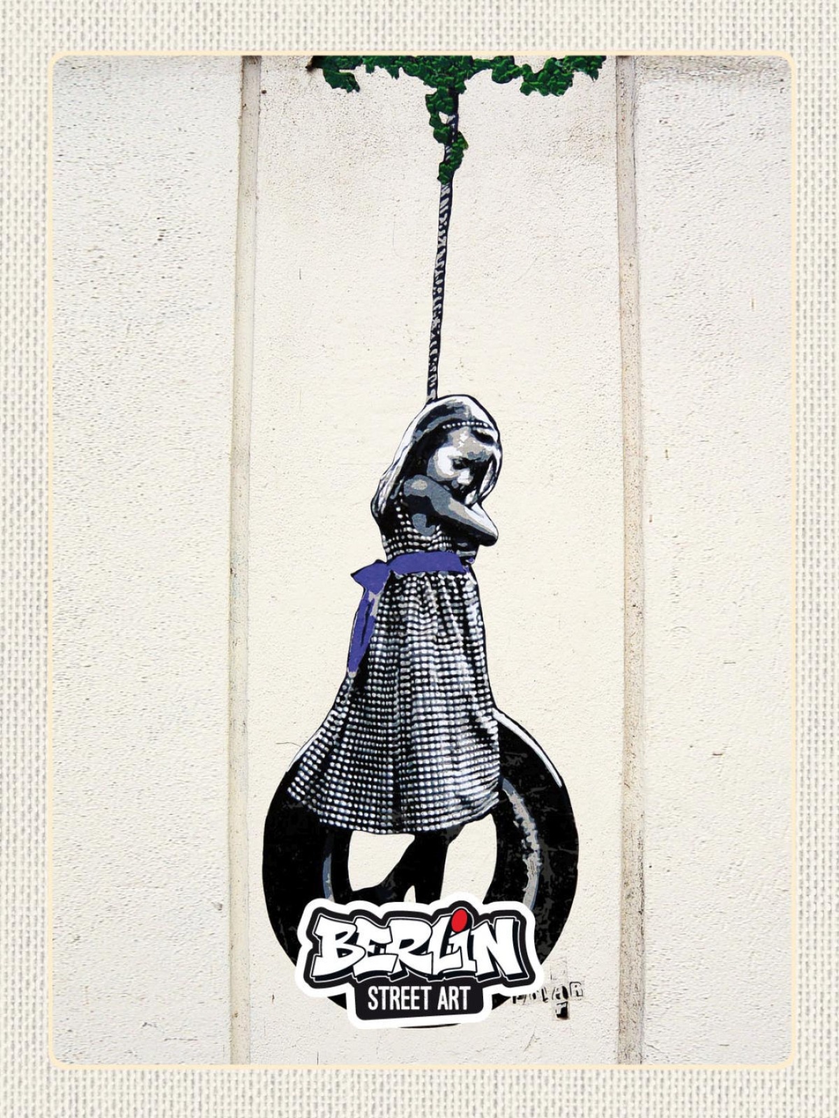 Schild Berlin Street Art Graffiti Mädchen Reifen D 12x18 20x30 30x40 Blech/Holz