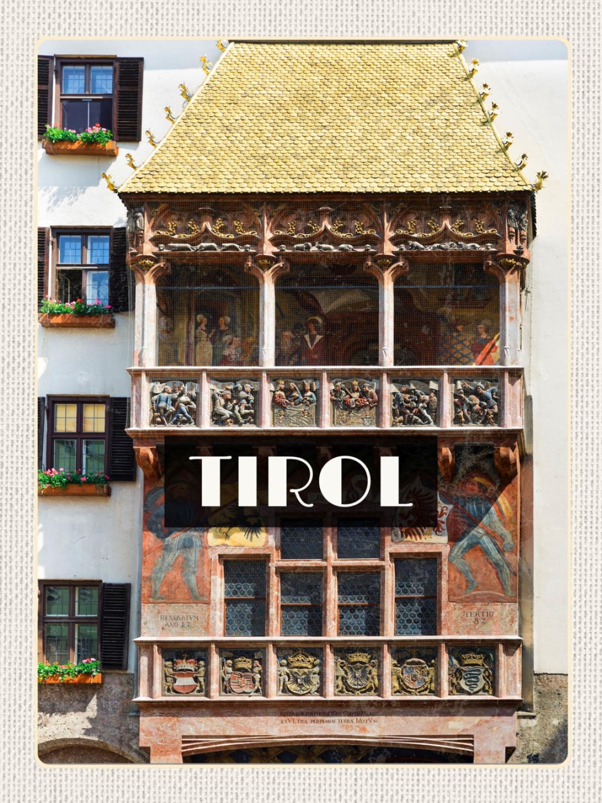 Schild Tirol Goldenes Dachl Innsbruck Österreich 12x18 20x30 30x40 Blech/Holz