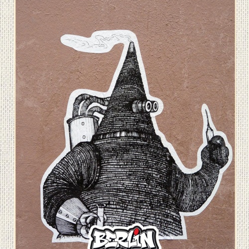 Schild Berlin Street Art Graffiti Tychon Zyphos D 12x18 20x30 30x40 Blech/Holz