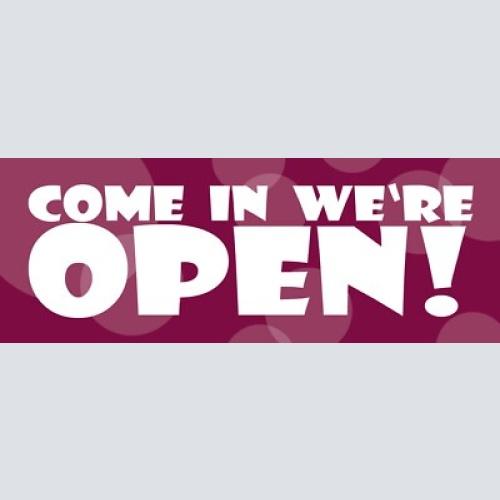 Schild come in we're open geöffnet offen geschäft laden 27 x 10 blech od. holz