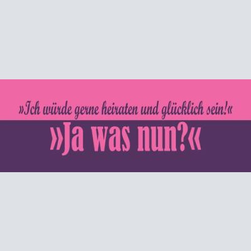 Schild ich würde gerne heiraten & glücklich sein ja was nun 27x10 blech od.holz