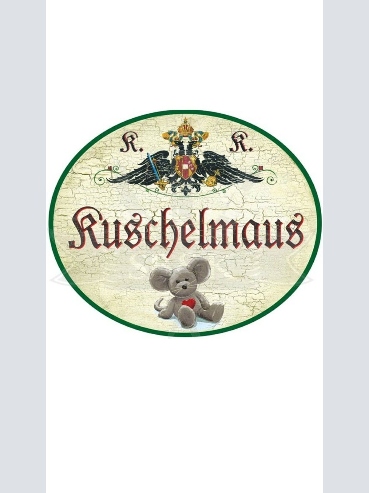 KuK Nostalgie Holzschild "Kuschelmaus Grau"