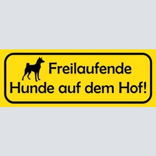 Schild freilaufende hunde auf dem hof vorsicht achtung hund 27x10 blech od. holz