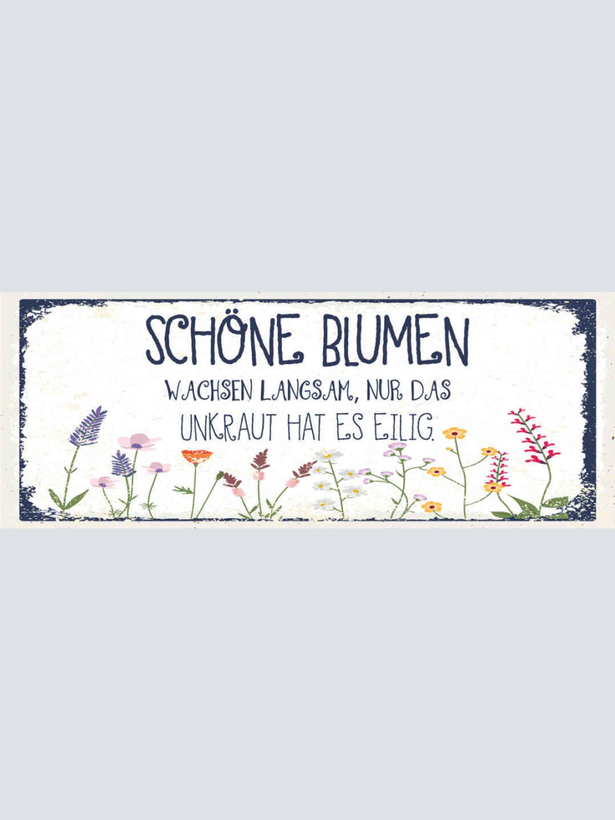 Schild Schöne Blumen Wachsen Langsam Nur Das Unkraut Hat Es Eilig Pflanzen 27x10