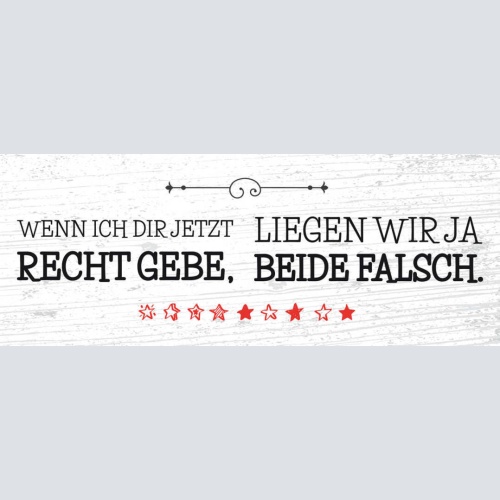 Schild Wenn Ich Dir Jetzt Recht Gebe Liegen Wir Ja Beide Falsch Sich Irren 27x10