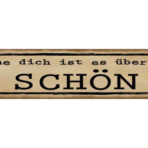 Schild Ohne Dich Ist Es Überall Schön Hass Liebe Ehe 46 x 10 Blech od. Holz
