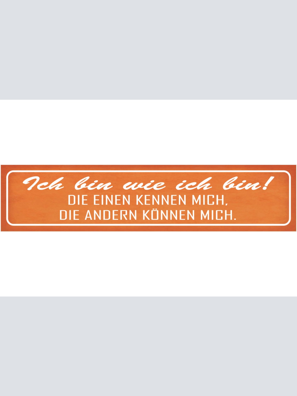 Schild Bin Wie Ich Bin Kennen Bekannte Können Mich Egal 46 x 10 Blech od.Holz