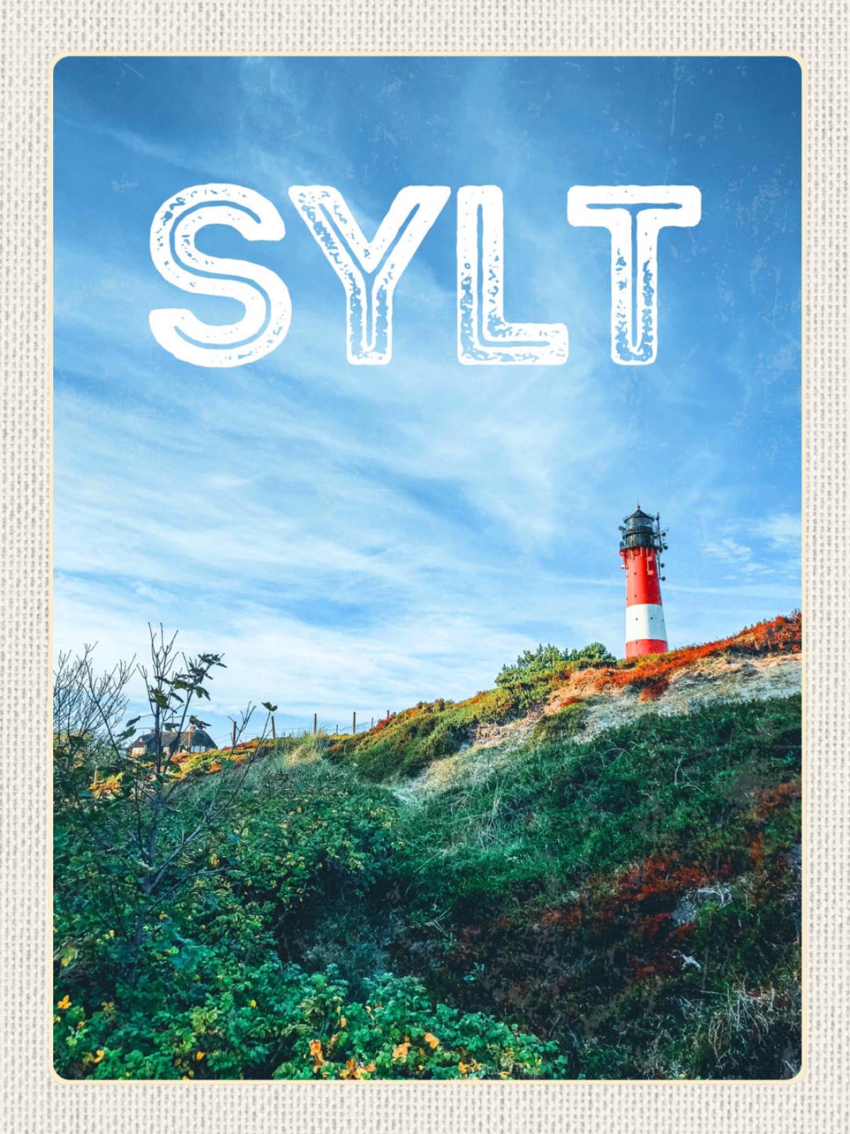 Schild Sylt Insel Leuchtturm Küste Ostfriesland D 12x18 20x30 30x40 Blech/Holz