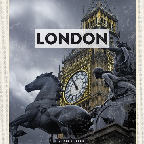 Schild London Big Ben England UK Großbritannien 12x18 20x30 30x40 Blech od. Holz