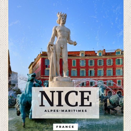 Schild Nice Alpes-Maritimes France Nizza Frankreich 12x18 20x30 30x40 Blech/Holz