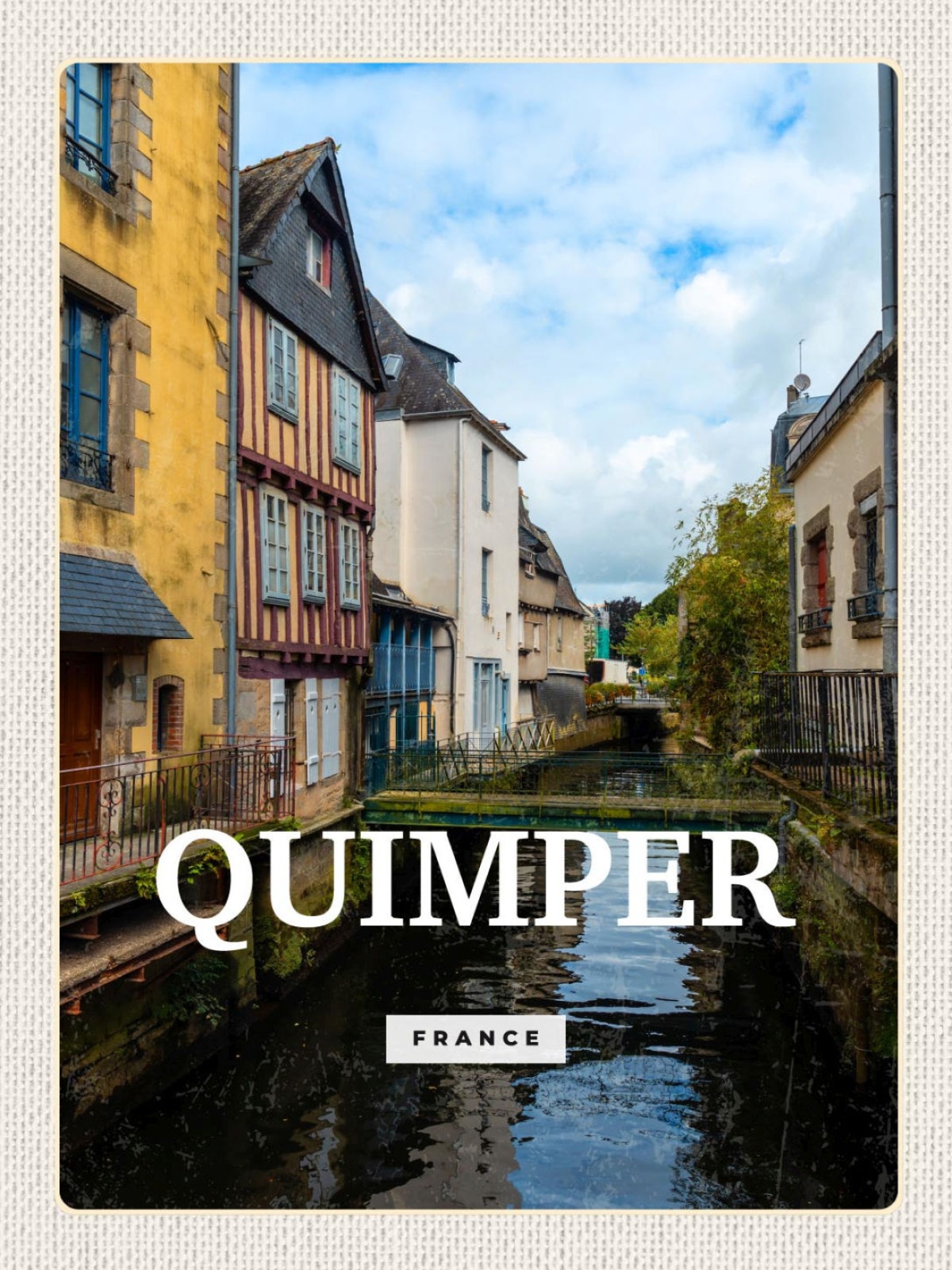 Schild Quimper France Frankreich Stadt Gebäude 12x18 20x30 30x40 Blech od. Holz