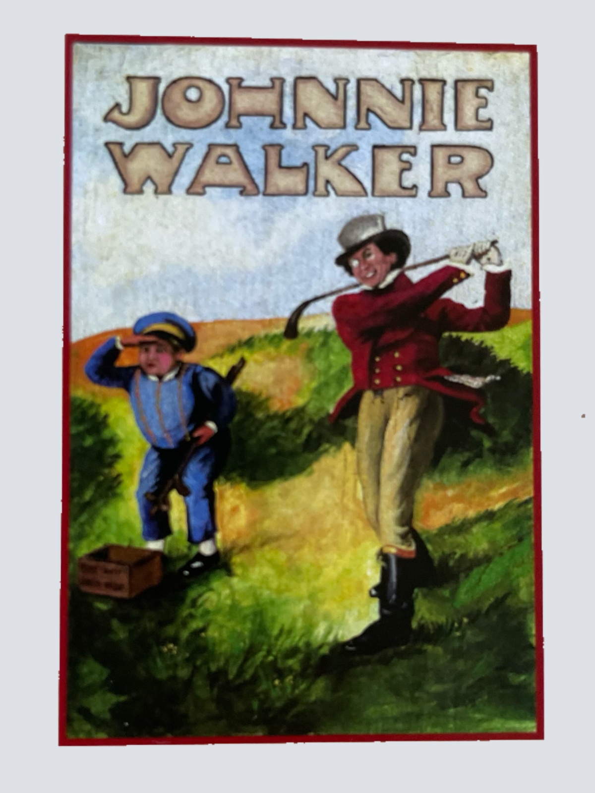 Nostalgie Holzschild Johnnie Walker Scotch Whisky Alkohol Golf Spielen Schild