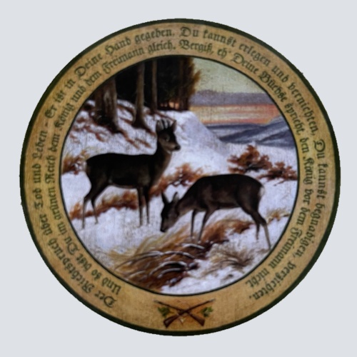 Nostalgie Holzschild Schützenscheibe Richtspruch Rehe Jagd Wild Jäger Schild