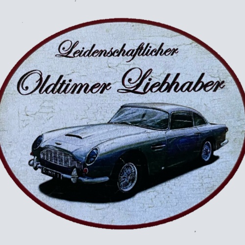 Nostalgie Holzschild Leidenschaftlicher Oldtimer Liebhaber Aston Martin Schild