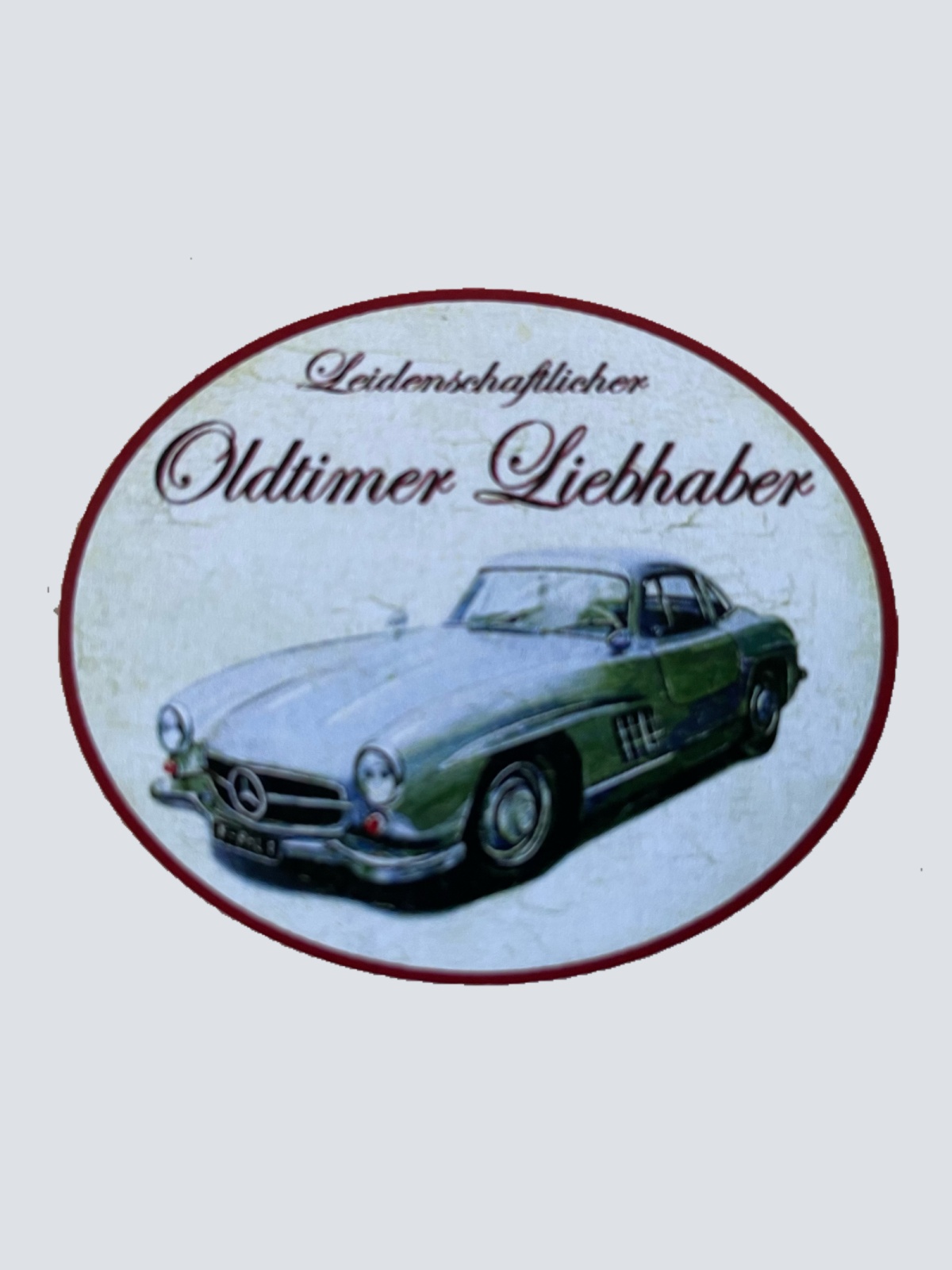 Nostalgie Holzschild Leidenschaftlicher Oldtimer Liebhaber Mercedes Schild