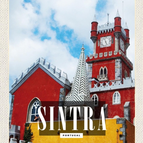 Schild Sintra Portugal Palácio Pena Palast 12x18 20x30 30x40 Blech od. Holz
