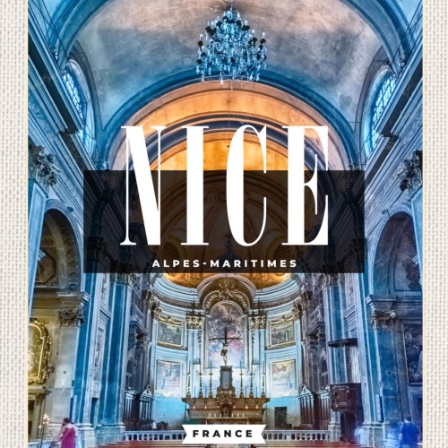 Schild Nice Alpes-Maritimes France Nizza Frankreich 12x18 20x30 30x40 Blech/Holz