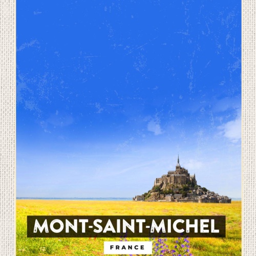 Schild Mont-Saint-Michel France Frankreich Insel 12x18 20x30 30x40 Blech/Holz