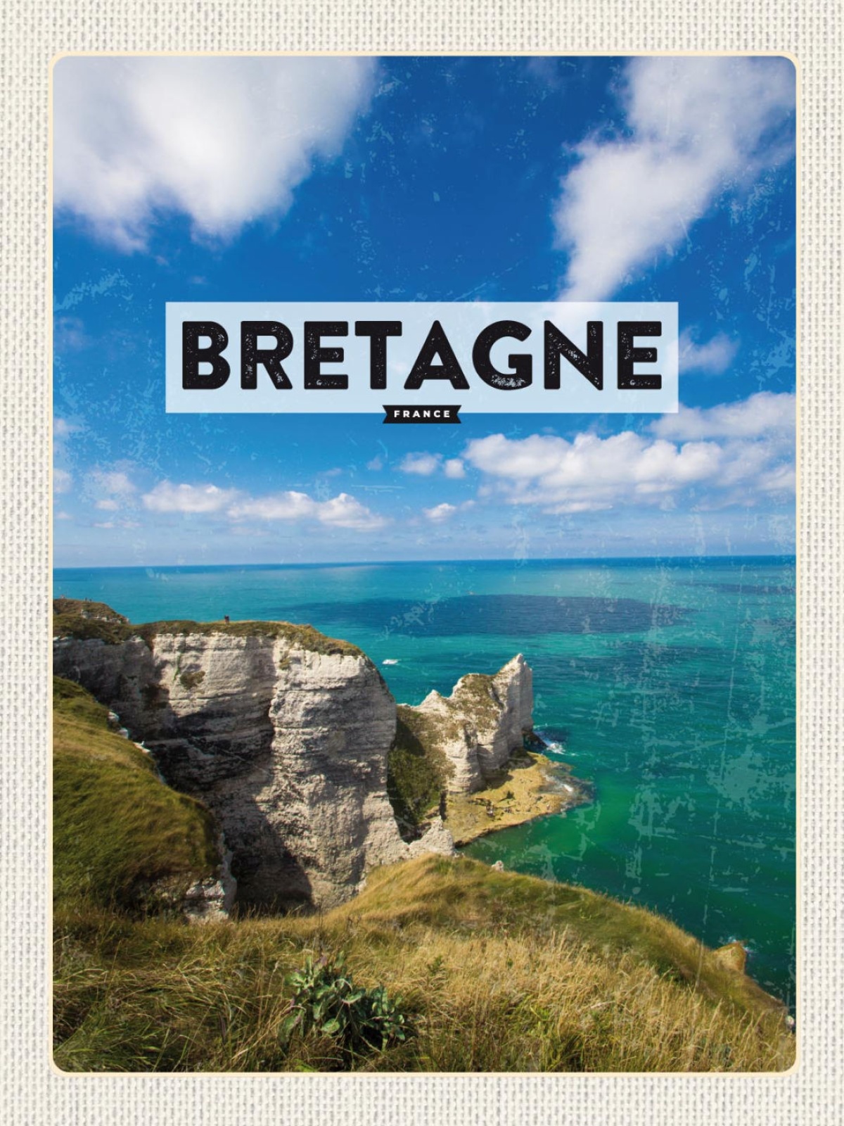 Schild Bretagne France Frankreich Küste Meer 12x18 20x30 30x40 Blech od. Holz