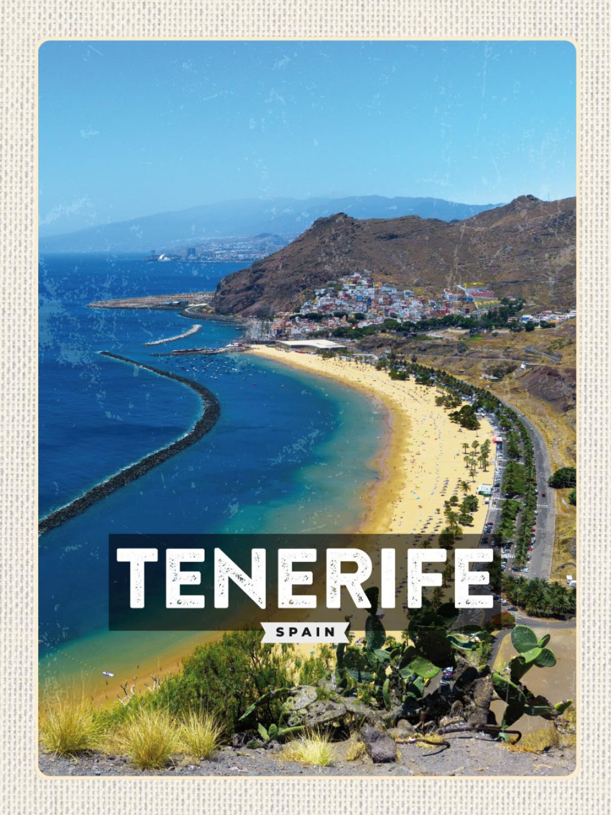Schild Tenerife Spain Teneriffa Spanien Strand 12x18 20x30 30x40 Blech od. Holz