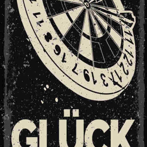 Schild Glück Ist Ein Enger Dreier Darten Dart Pfeil Spiel 27x10 Blech od.Holz