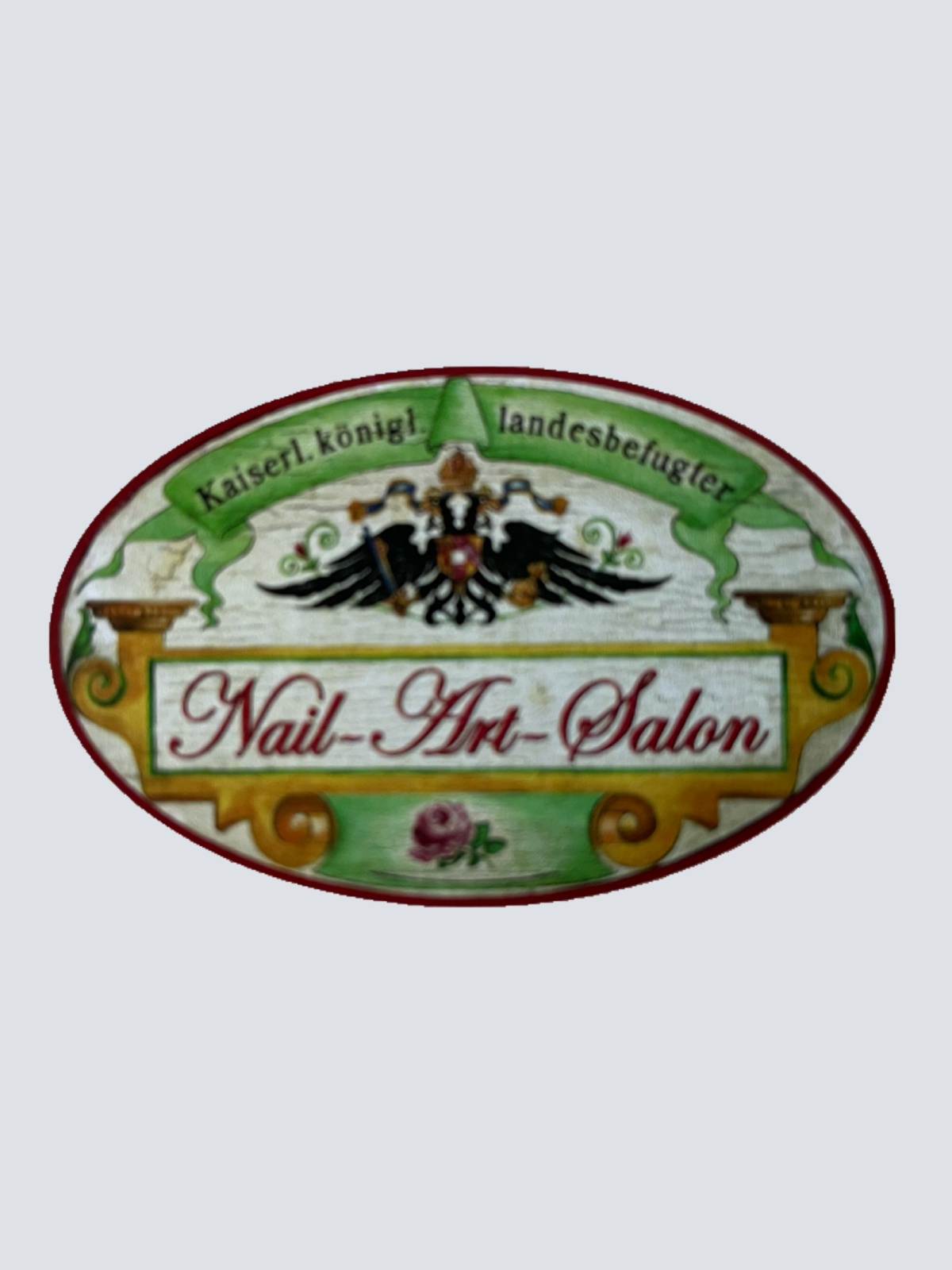 KuK Nostalgie Holzschild Landesbefugter Nail Art Salon Nagel Studio Schild