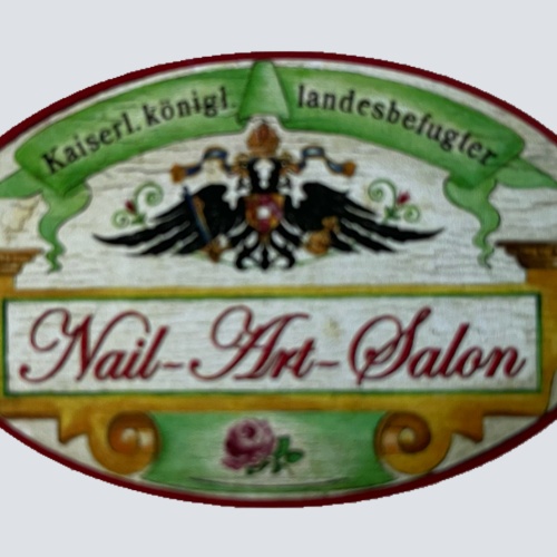 KuK Nostalgie Holzschild Landesbefugter Nail Art Salon Nagel Studio Schild