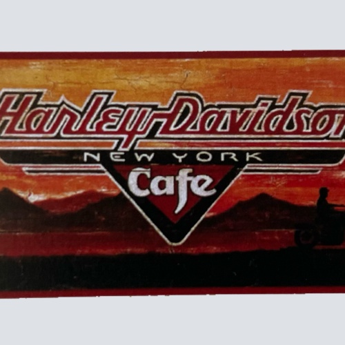 Nostalgie Holzschild Harley Davidson New York Cafe Motorrad Bar Kaffee Schild