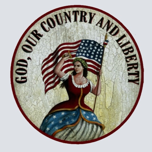 Nostalgie Holzschild God, Our Country & Liberty Amerika USA Freiheit Schild