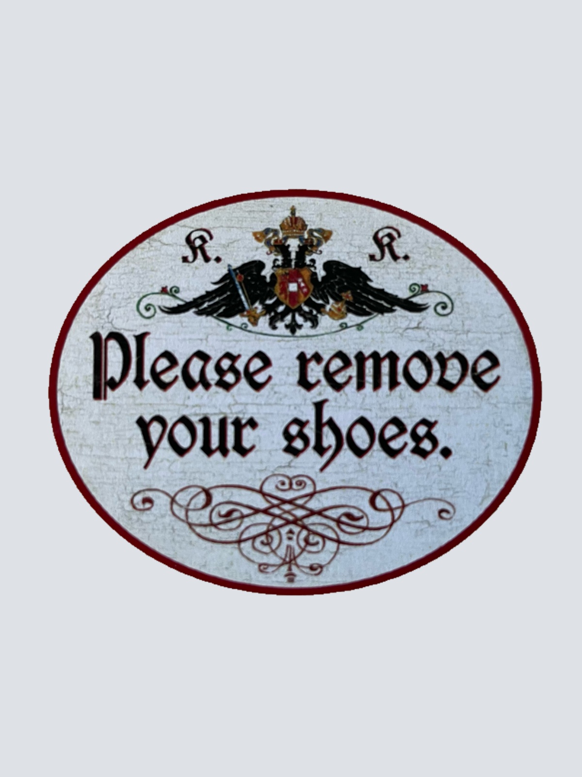 KuK Nostalgie Holzschild Please Remove Your Shoes Bitte Schuhe Ausziehen Schild