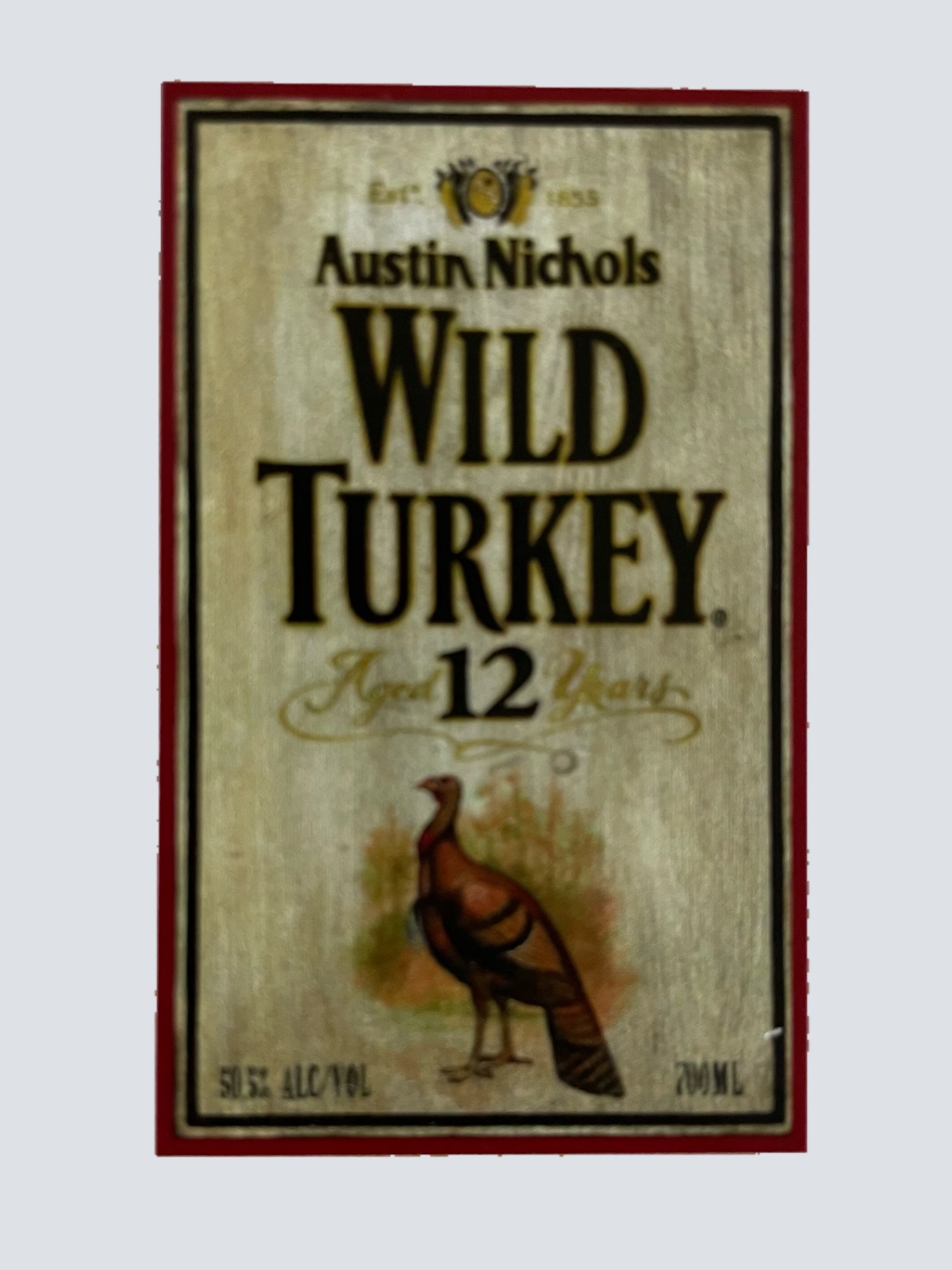 Nostalgie Holzschild Austin Nichols Wild Turkey 12 Alkohol Bourbon Whisky Schild