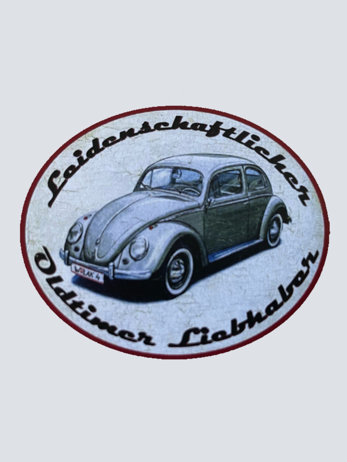 Nostalgie Holzschild Leidenschaftlicher Oldtimer Liebhaber VW Käfer Schild