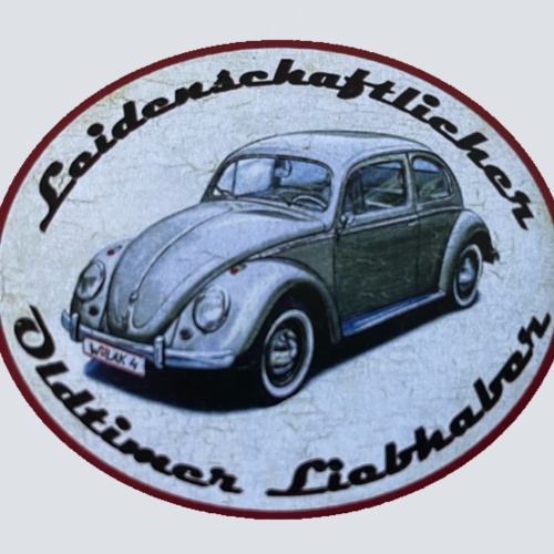 Nostalgie Holzschild Leidenschaftlicher Oldtimer Liebhaber VW Käfer Schild