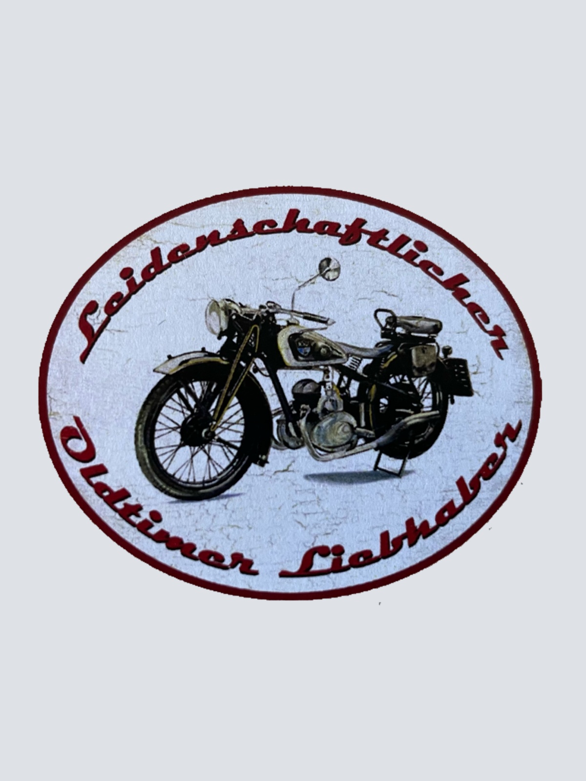 Nostalgie Holzschild Leidenschaftlicher Oldtimer Liebhaber NSU Motorrad Schild
