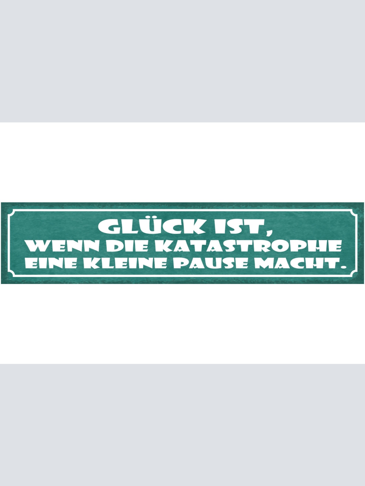 Schild Glück ist Wenn Die Katastrophe Eine Kleine Pause Macht 46 x 10