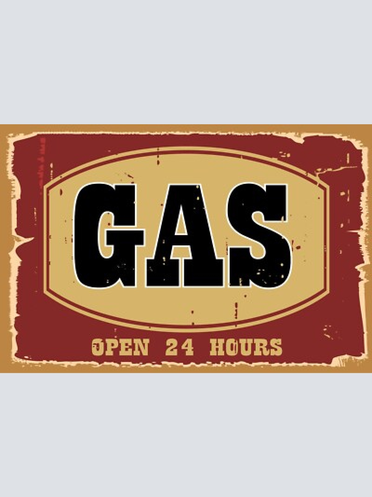 Nostalgie schild gas open 24 hours benzin 12x18 / 20x30 / 30x40 blech od. holz