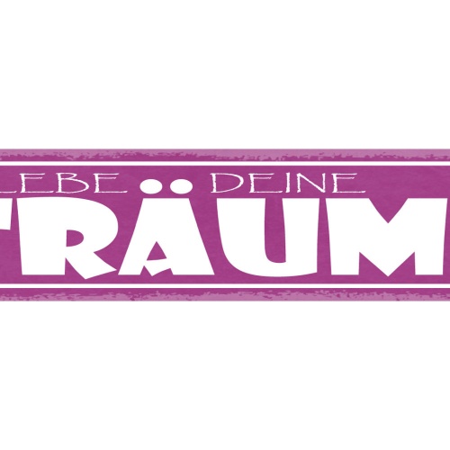 Schild Lebe Deine Träume Wünsche Erfüllung Leben 46 x 10 Blech od. Holz