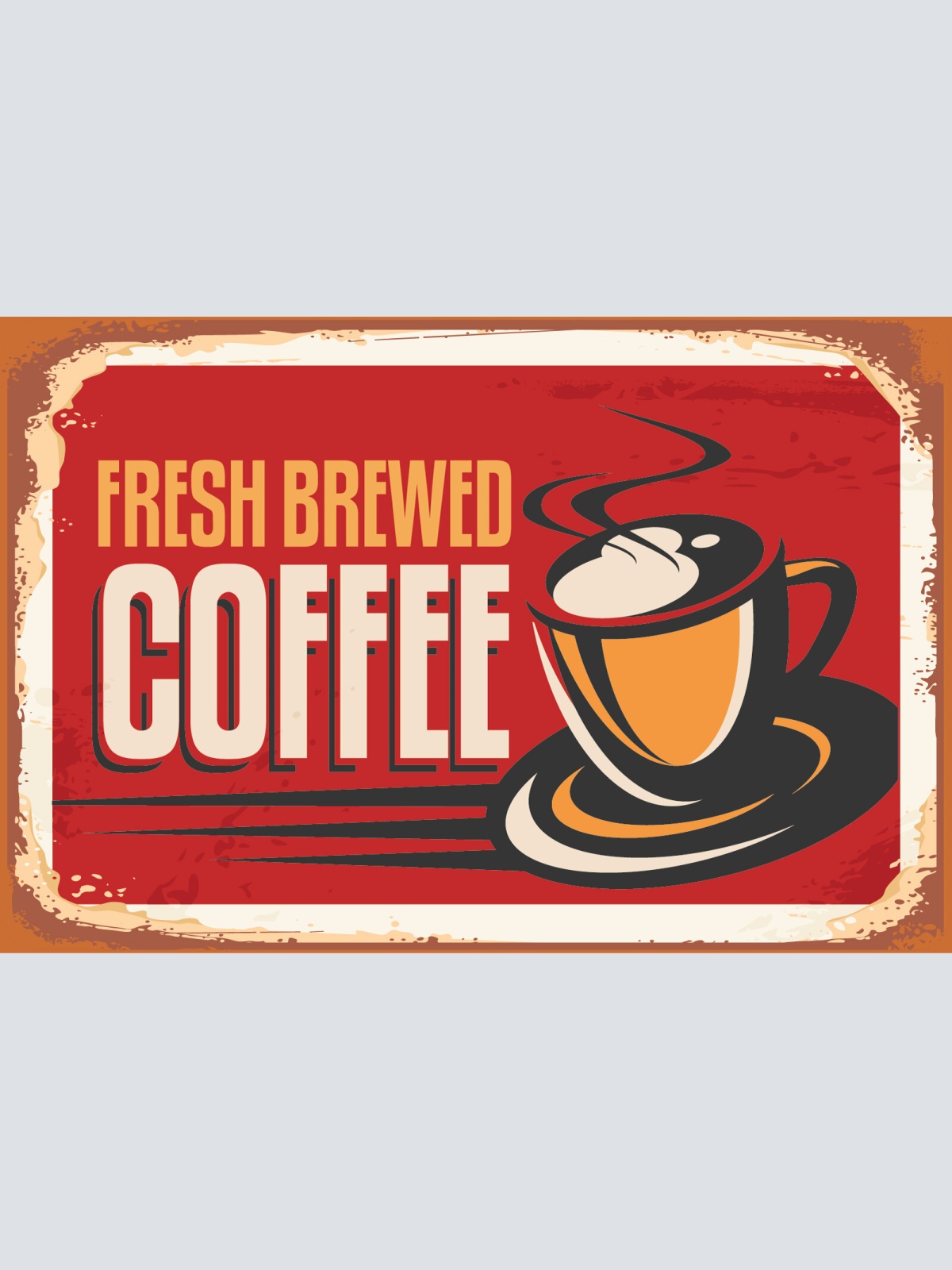 Nostalgie Schild Fresh Brewed Coffee Kaffee 12x18 / 20x30 / 30x40 Blech od. Holz