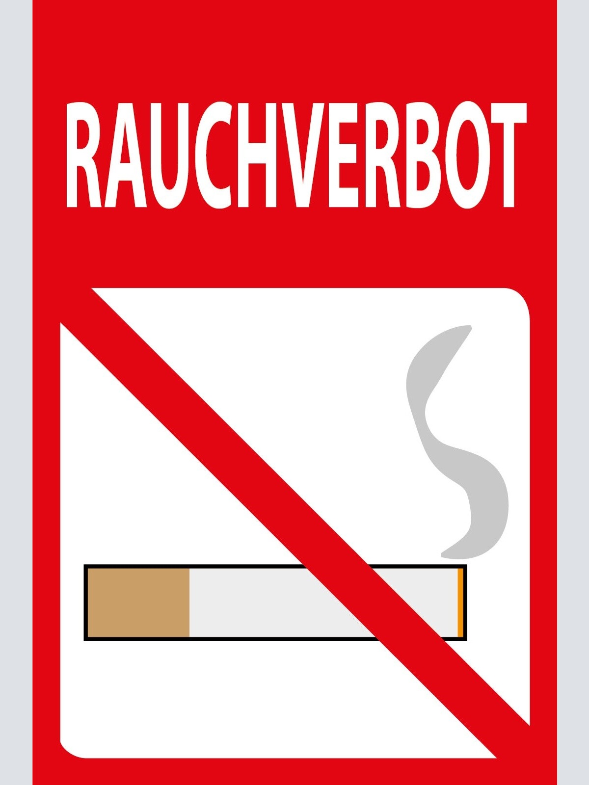 Schild Rauchverbot Zigarette 12x18 / 20x30 / 30x40 Blech od. Holz