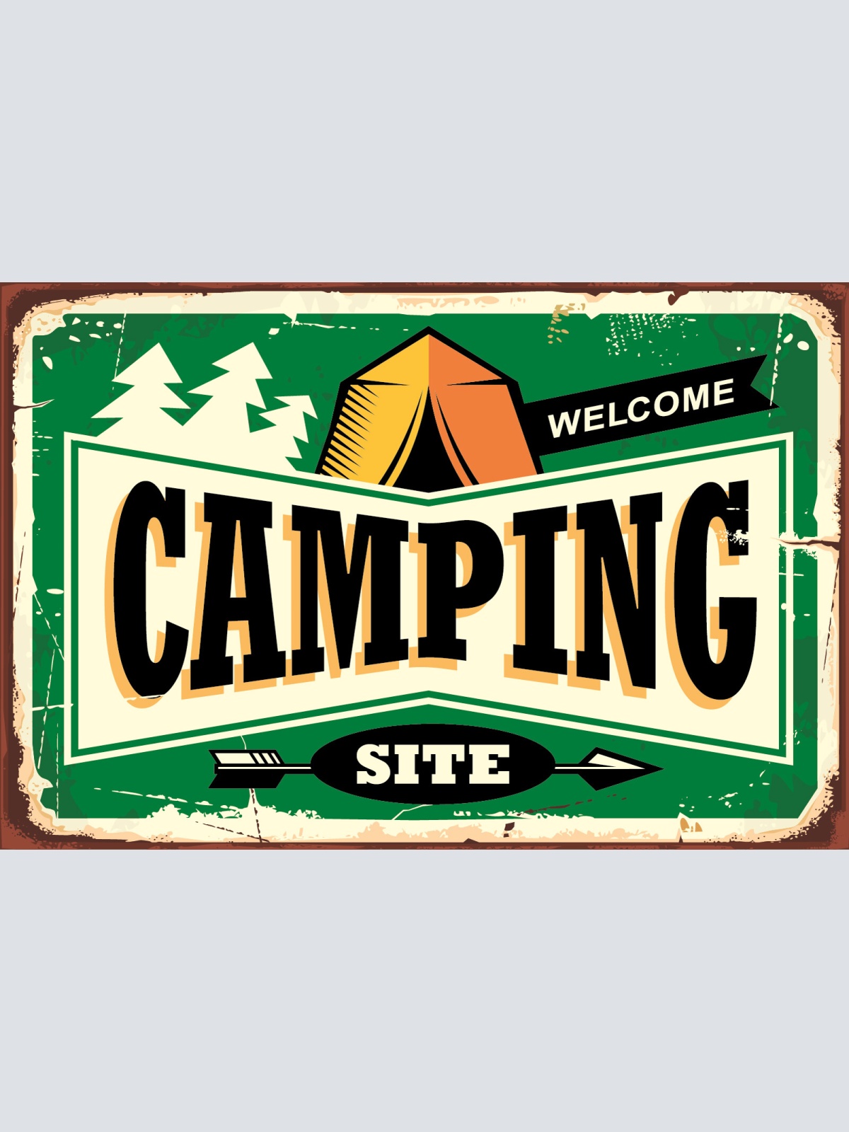 Nostalgie Schild Camping Site Campen Zelt 12x18 / 20x30 / 30x40 Blech od. Holz