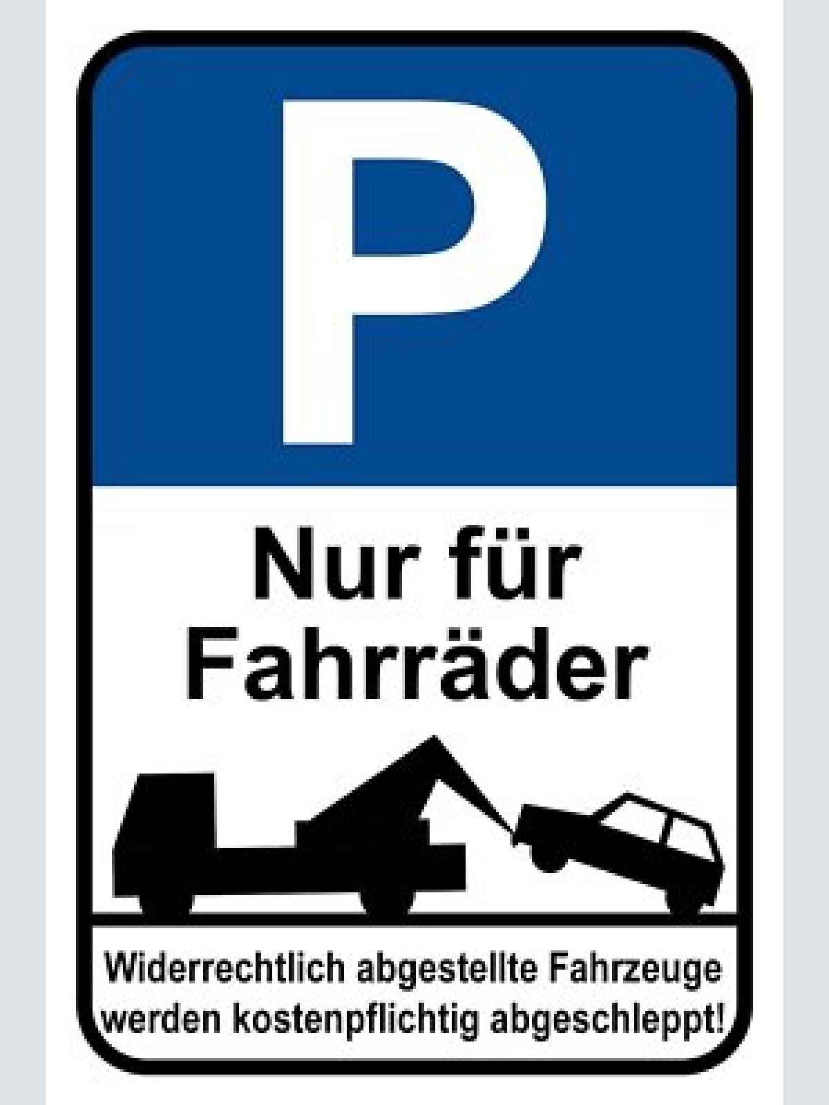 Schild parkplatz nur für fahrräder parken 12x18 / 20x30 / 30x40 blech od. holz