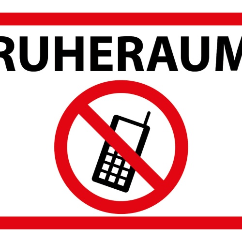 Schild Ruheraum Handy Verbot Ausschalten 12x18 / 20x30 / 30x40 Blech od. Holz