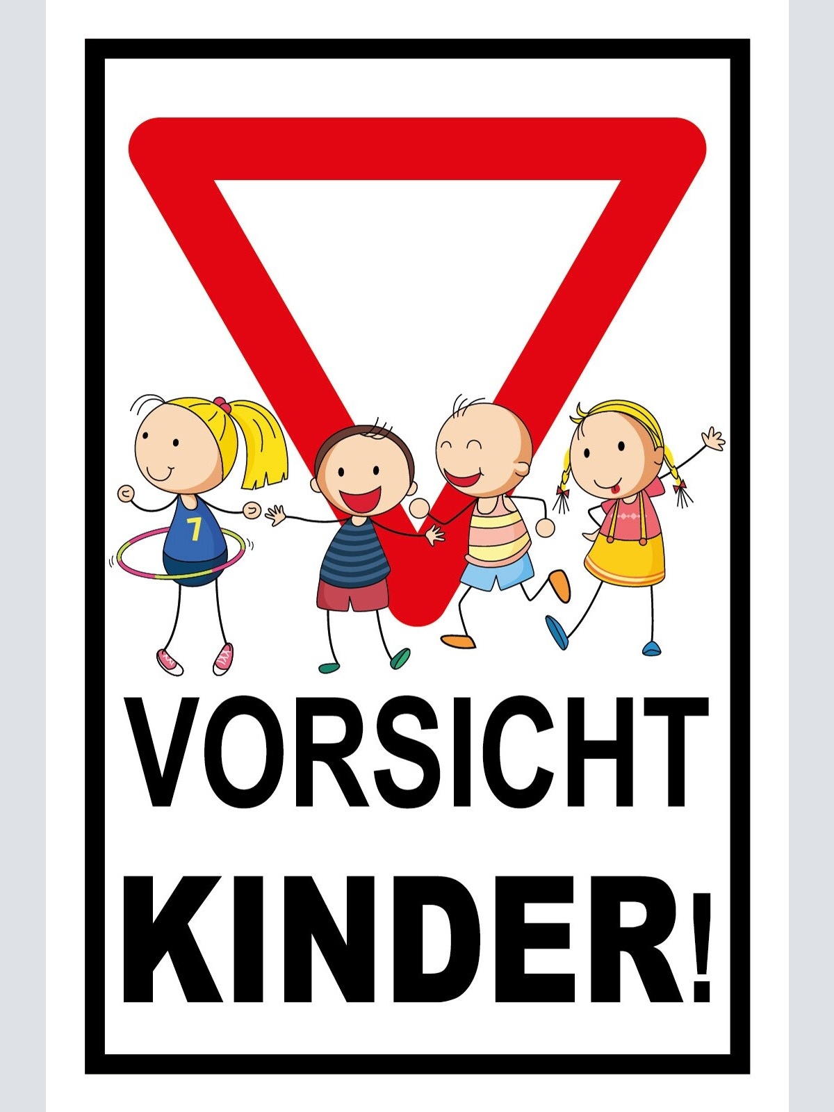 Schild Vorsicht Kinder! 12x18 / 20x30 / 30x40 Blech od. Holz