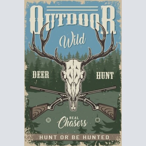 Nostalgie schild outdoor wild deer hunt jagd 12x18 / 20x30 / 30x40 blech od.holz