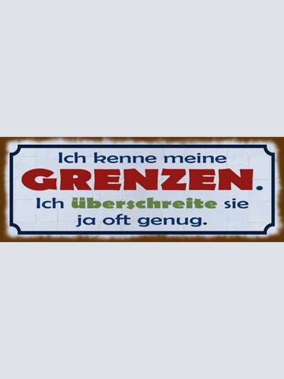 Schild ich kenne meine grenzen ich überschreite sie ja oft genug 27x10