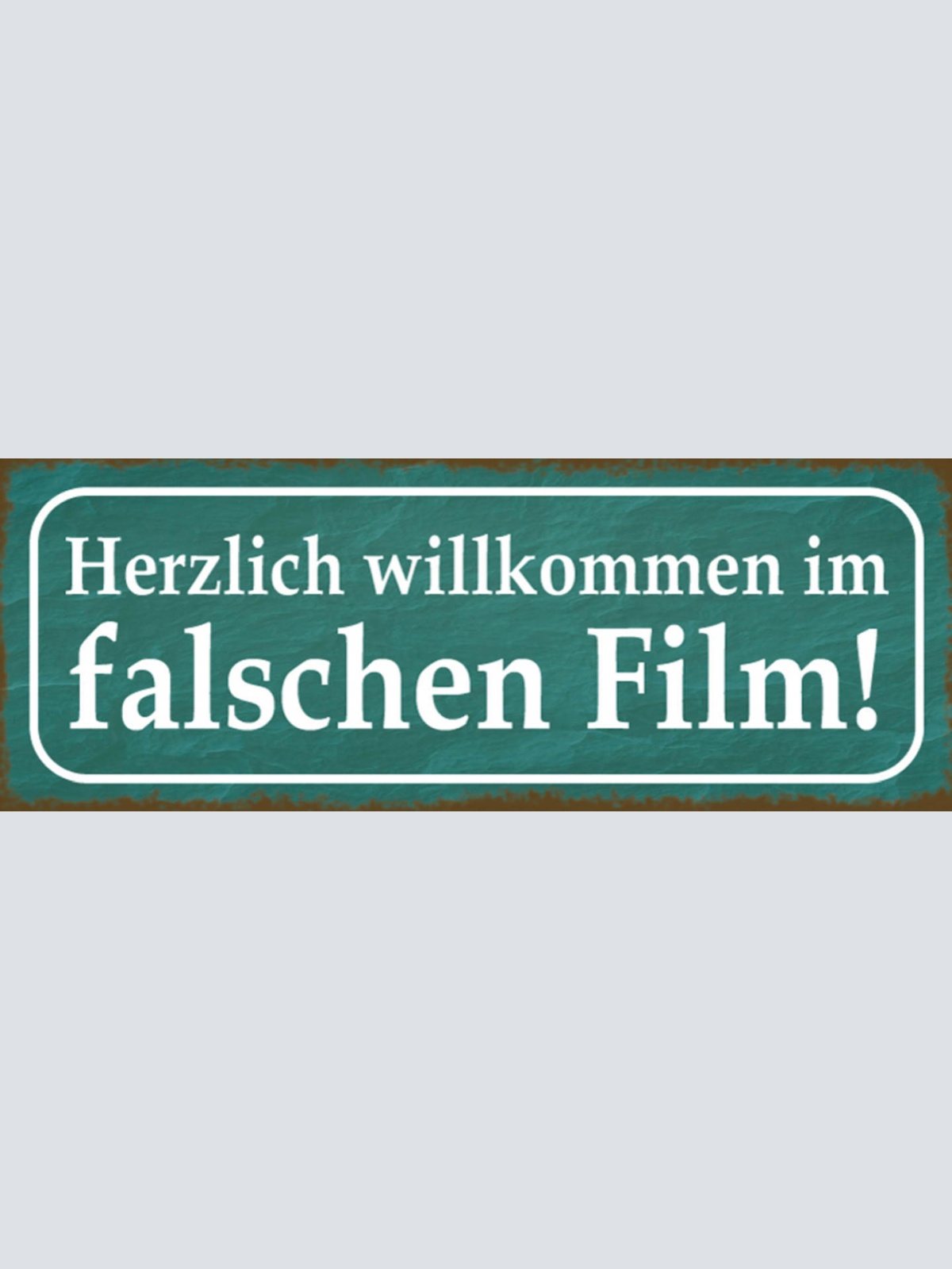 Schild Herzlich Willkommen Im Falschen Film Verrückt 27 x 10 Blech od. Holz