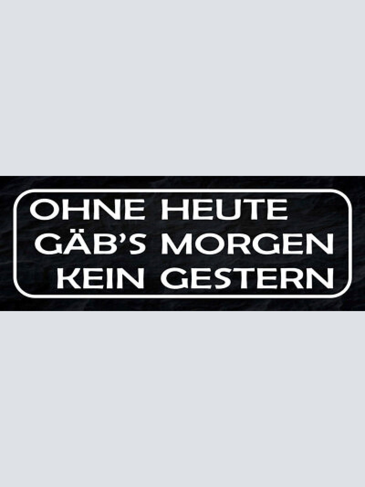 Schild ohne heute gäb's morgen kein gestern tag kalender 27x10 blech od.holz